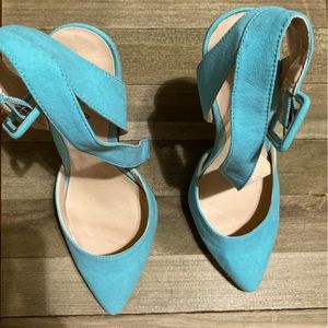 Size 6.5; Tiffany Blue Colored Heels; Ankle Straps; New With Tags